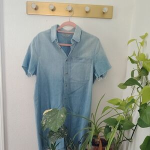 MOTHER Light Blue Denim Midi Dress